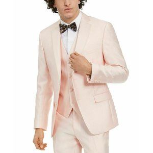 Alfani Slim Fit Pink Contrast Trim Tuxedo Jacket Mens $360